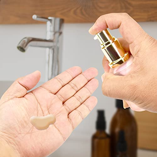 2 Pcs Foundation Pump Fit For Estee Lauder Double Wear Makeup Foundation Bottles Control Cosmetic Liquid Quantity Instead Of Wasting (Gold) #TOP3