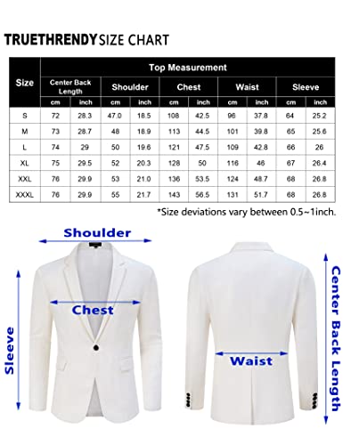 Turetrendy Men's Casual Sport Coat Lightweight Linen Blazer One Button Business Suit Jackets Stylish Daily Suits White S #TOP5