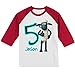 Personalized Funny Sheep Birthday Shirt | Shaun's Shirt | Handmade Decorated Shirt | Personalized with Name and Age | Unisex 3/4 Sleeve Raglan T-Shirt | #1192