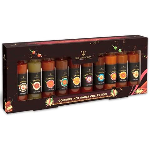 Hot Sauce Gift Set - 10 Gourmet Hot Chilli Sauce Gift Set Collection - Savoury Gift Set for Chilli and Spicy Sauce Lover - Hot Gifts for Men and Women Cover
