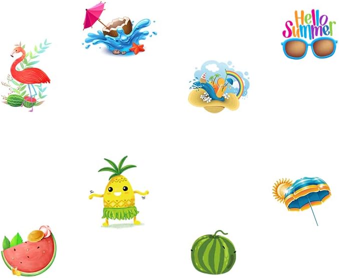Miniatura 7 de 48 piezas hawaianas Luau para cupcakes, decoraciones tropicales hawaianas para cupcakes con forma de flamenco y fruta para verano, playa, piscina,