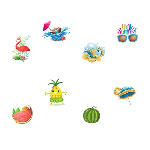 48 Pcs Hawaiian Luau Cake Cupcake Toppers Wrappers, Luau Tropical Hawaiian Cupcake Toppers With Flamingo Flower Fruit Shape For Summer Beach Pool Birthday Party Supplies #TOP3