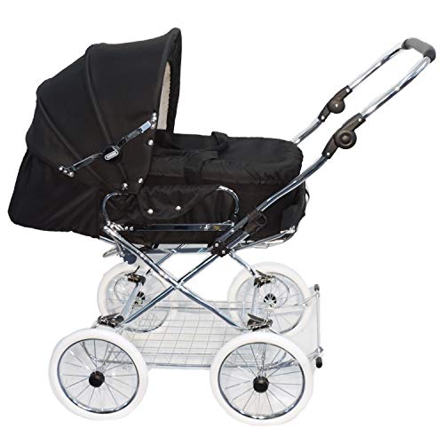 EICHHORN Kinderwagen Kombikinderwagen, von 0-3 Jahre, umbaubar zum Sportwagen, mit weicher Lederriemenfederung inklusive Schieberhöhenverstellung, EVA-Rad, schwarz