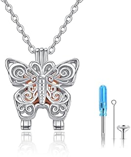 praymos Ashes Jewellery Urn Necklace for Ashes Keepsake Cremation Jewellery Urn for Ashes Hollow Waterdrop Pendant Teardrop Memorial Jewelry