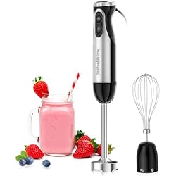 Bonsenkitchen Batidora Bonsenkitchen Batidora de Mano 1000W, 2-in-1 Multifunción Batidota con Batidor, 20 Velocidades Ajustables, Varilla Mezcladora para Alimentos para Bebés, Sopa, Batidos, Puré, Salsa