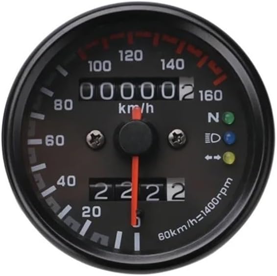 Motorcycle Odometer Gauge Universal Motorcycle Tachometer Odometer 12V Motorcycle Dual Speed Meter with Indicator Tachometer Motorcycle