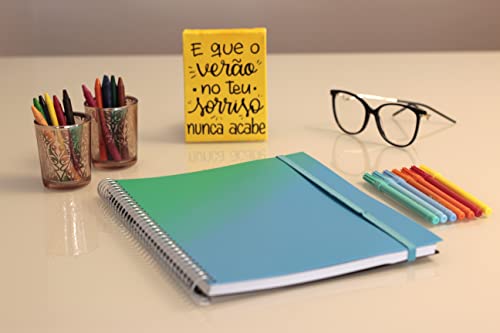 Confetti - Caderno Universitário Splash 1x1 80 Folhas Pautado Capa Azul