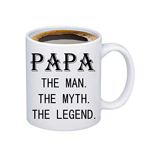POTIY Papa Gift BEST Papa Coffee Mug for Father Papa The Man The Myth The Legend Grandpa Father's Day Gift (PAPA)