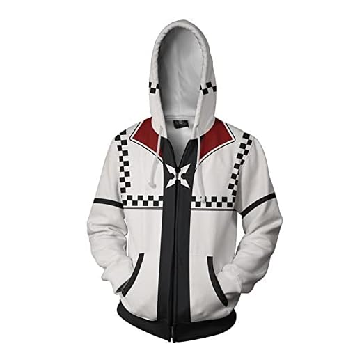 Puuuk 3D Impresión Digital Kingdom Hearts Juego Animación Suéter, Animación Periférica Cosplay Sudadera Unisex Cremallera Pullover Chaqueta Casual,M