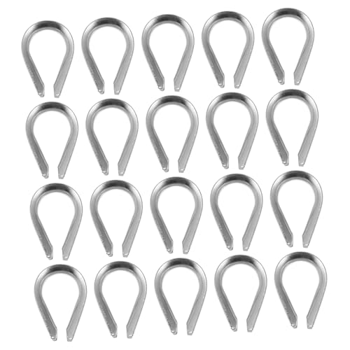 LIFKOME 20pcs Heavy Duty Stainless Steel Wire Rope Thimbles Rigging Cable Protection Loop for Industrial Use Corrosion-Resistant