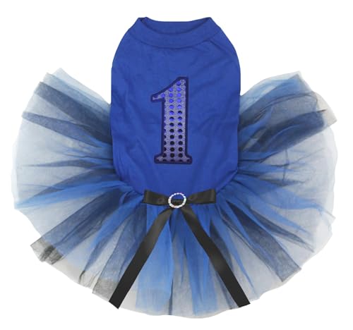 Robe pour chiot blue sequins avec reflets bleu noir scintillants - 2