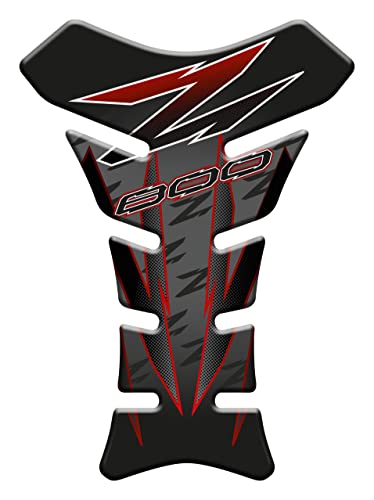 Protector adhesivo resinado efecto 3D compatible con Kawasaki Z800 (rojo-negro) Cover