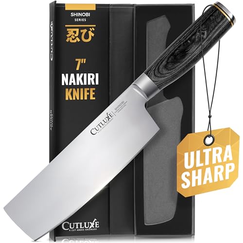 Shinobi Nakiri Knife – 7' Vegetable Knife for Chopping, Cutting, Dicing, Japanese Design Knife,...