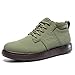 FLYLAND Men's Fashion Sneakers Chukka Boots Lace Up Leather Ankle Dress Boot Lightweight Walking Driving Shoes Amy Green 8.5