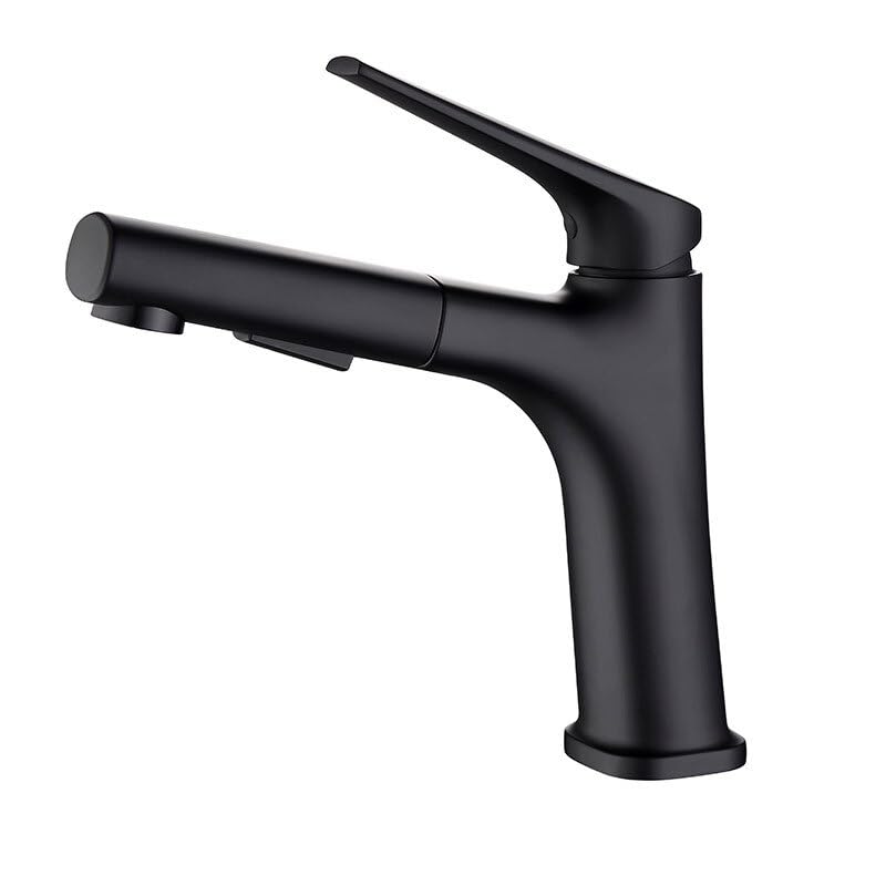 Grifo de lavabo extraíble en oro cepillado con mezclador de latón para agua fría y caliente