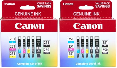 Image of Canon PGI-250 / CLI-251 5 Color Amazon Pack,(Pack of 2)