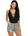 ADOME Women Lingerie Deep V Halter Lace Babydoll Mini Bodysuit,Black,Large
