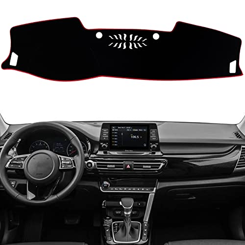 Tapis de tableau de bord élégant avec bordure rouge pour Kia Seltos