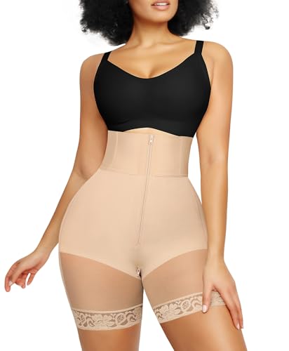SHAPELLX High Waisted Body Shaper Shorts Shapewear for Women Tummy Control Thigh Slimming Slip Shorts Butt Lifting Shapewear