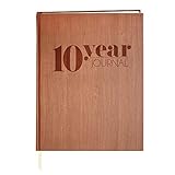 BookFactory 10 Year Journal/Ten Year Diary Log Book/LogBook, Soft Wood Finish - 8' x 10' (JOU-368-SCS-AXE94000(10-Year))