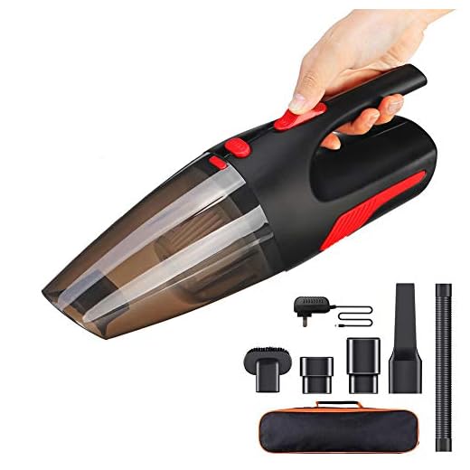 AUELEK Aspirador de Coche Sin Cable, 5000Pa Aspirador de Mano Portátil Inalámbrico 120W con LED Luz, 2200mAh Carga Rapida Batería Recargable, Aspirador de Mojado y Seco para Casa, Coche, Oficina