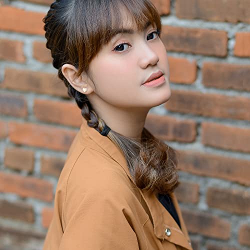 Women Earrings Rose Gold Titanium Heart Earrings Nickel Free Hypoallergenic Flat Stud Earrings Simple Classic Girls 4Mm Earring Stud For Sensitive Ears(Rose Gold) #TOP5