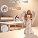 QLFJ-FurDec Resin Angel Figurines Holding Heart, Praying Guardian Angel Statue for Home Decor Hand-Painted Memorial Gifts Thanksgiving Christmas (Wood Grain)