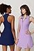 QINSEN Polor Neck Golf Dresses for Women Sleeveless Tennis Dress Build in Shorts with Pocket Purple S