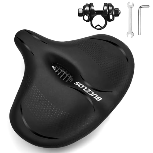 Image of BUCKLOS Wide Bike Seat for Men Women Ebike Seats Comfort Extra Large Comfortable Bicycle Seats Saddle for Ebike /Crusier /Exercise /Peloton Bike
