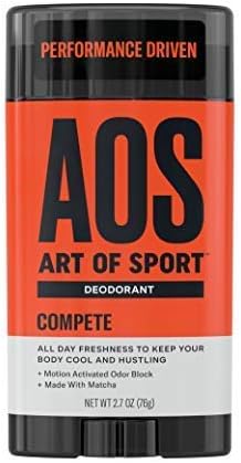 Art of Sport Men’s Deodorant Clear Stick, Compete Scent, Aluminum Free, Made with Matcha, 2.7oz