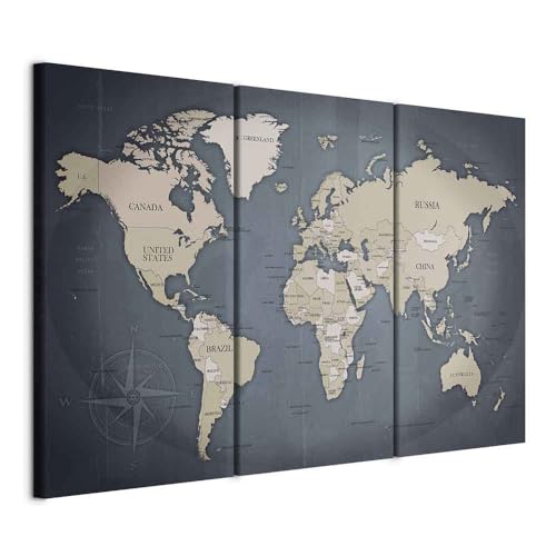 B&D XXL - Wandbilder XXL 120x80 cm Vlies Leinwandbild 3 Teilig Kunstdruck...