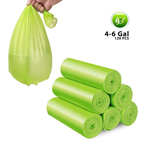 Trash Bags, 4-6 Gallon Recycling and Degradable Garbage Bags Extra Strong Rubbish Bags