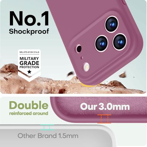Image of LOVE 3000 Designed for iPhone 17 Pro Case, Premium Silicone [Compatible with Magsafe][Soft Anti-Scratch Microfiber Lining] Shockproof Protective Phone Case for Men Women 6.3 inch, Lavender Purple