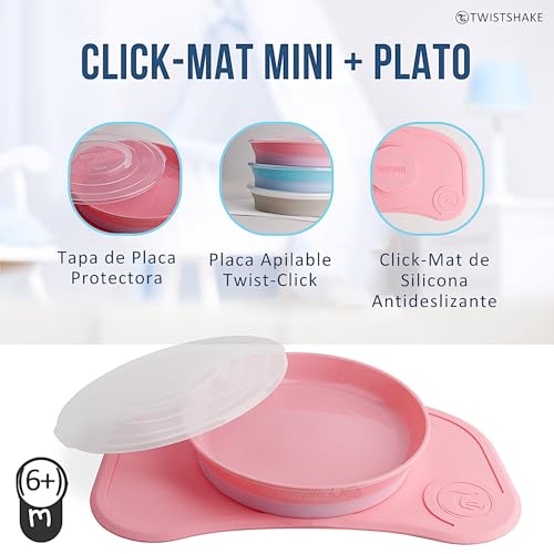 Twistshake Click-mat Mini + Plate vassoio e piatto Pastel Pink 2 pz - 3