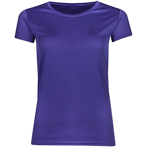 Image of Ladies Breathable Performance Sports T Shirt (L, Plum Purple)