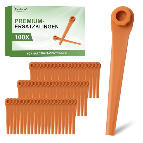 FourShow 100 Stück PA6 Ersatzmesser RotorCut Kompatibel mit Rasentrimmer...