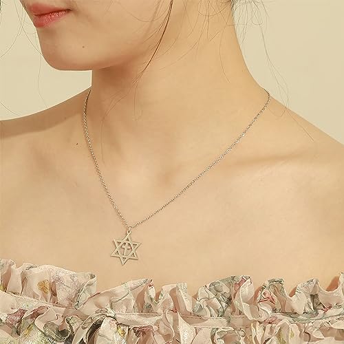 EUEAVAN Star of David Necklace for Women Hexagram Pendant Necklace Amulet Symbo Jewish Israel Religious David Jewelry Gift Women3