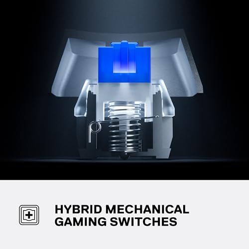 SteelSeries Apex 5 Hybrid Mechanical Gaming Keyboard – Per-Key RGB Illumination – Aircraft Grade Aluminum Alloy Frame – OLED Smart Display (Hybrid Blue Switch) by SteelSeries - Image 4