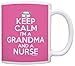 Nurse Appreciation Gifts Keep Calm I'm a Grandma and Nurse Mothers Day Gift Coffee Mug Tea Cup Pink