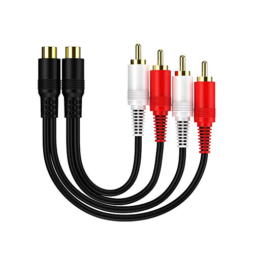 2 Pack Audio Speaker Y Adapter Splitter Cable with OFC