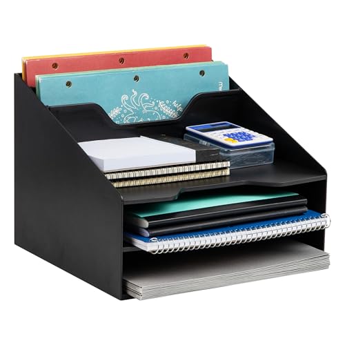 Mind Reader Desktop Organizer, Vertical File Holder, Paper Trays, Office, Plastic, 12.5