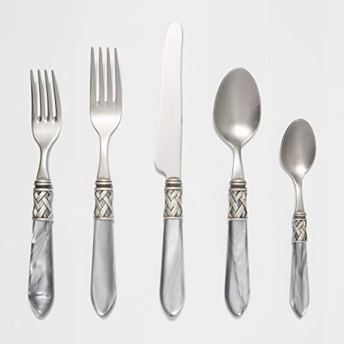 Vietri Aladdin Antique Light Gray Five-Piece Place Setting