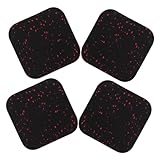 BESPORTBLE 4pcs Rubber Treadmill Mats Durable Anti-Vibration Pads for Gym Equipment Furniture Leg Protection Noise Reduction Cushioning Home Use Black with Red Speckles