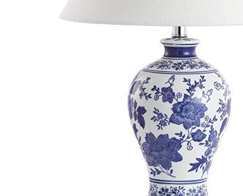 Jonathan Y Jyl6613A Song 21.5" Ceramic/Crystal Chinoiserie Floral Led Table Lamp Classic Cottage Bedside Desk Nightstand Lamp For Bedroom Living Room Office College Bookcase, Blue/White #TOP3