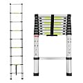 Telescopic Ladder Aluminum Extension Telescoping Ladder EN131 Standard Attic Collapsible Ladder Adjustable Height Easy to Carry for Roofing Business Household Use RV Indoor Outdoor Work (2.6M/8.5FT)