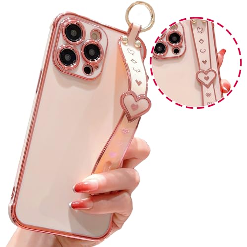 IDweel for iPhone 11 Pro Max Case with Adjustable Wristband Strap Kickstand Loop Heart Luxury Plating,Raised Corners Bumper Shockproof Slim Fit Durable Cover for Women Girls,Rose Gold by IDweel - Used condition - Image 5