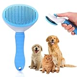 Cat Brush for Shedding and Grooming – Self Cleaning Slicker Brush for Cats, Rabbits & Small Dogs – Cat Brush for Long Haired Cats & Short Hair – Pet Hair Brush for Indoor Cats -  Home&Love