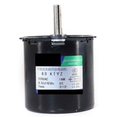 Moteur synchrone 220V CA 14W 60KTYZ 60 tr/min arbre 7mm