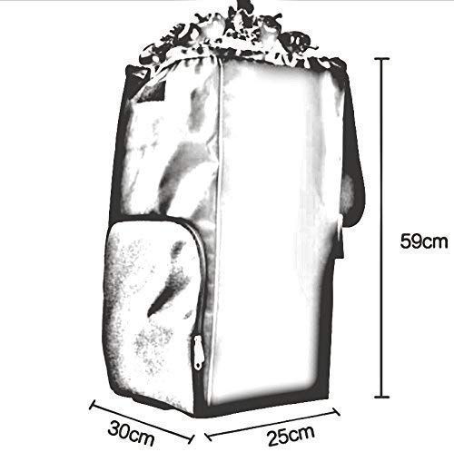 IGOSAIT Einkaufstrolley mit 3 Rädern, zusammenklappbar, mit Radlagern, für Treppen und Treppen, Schwarz – Bild 4