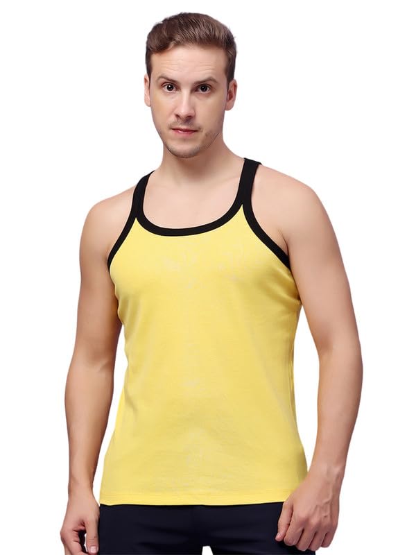 Friskers Men’s Black Red Cotton Gym Vest